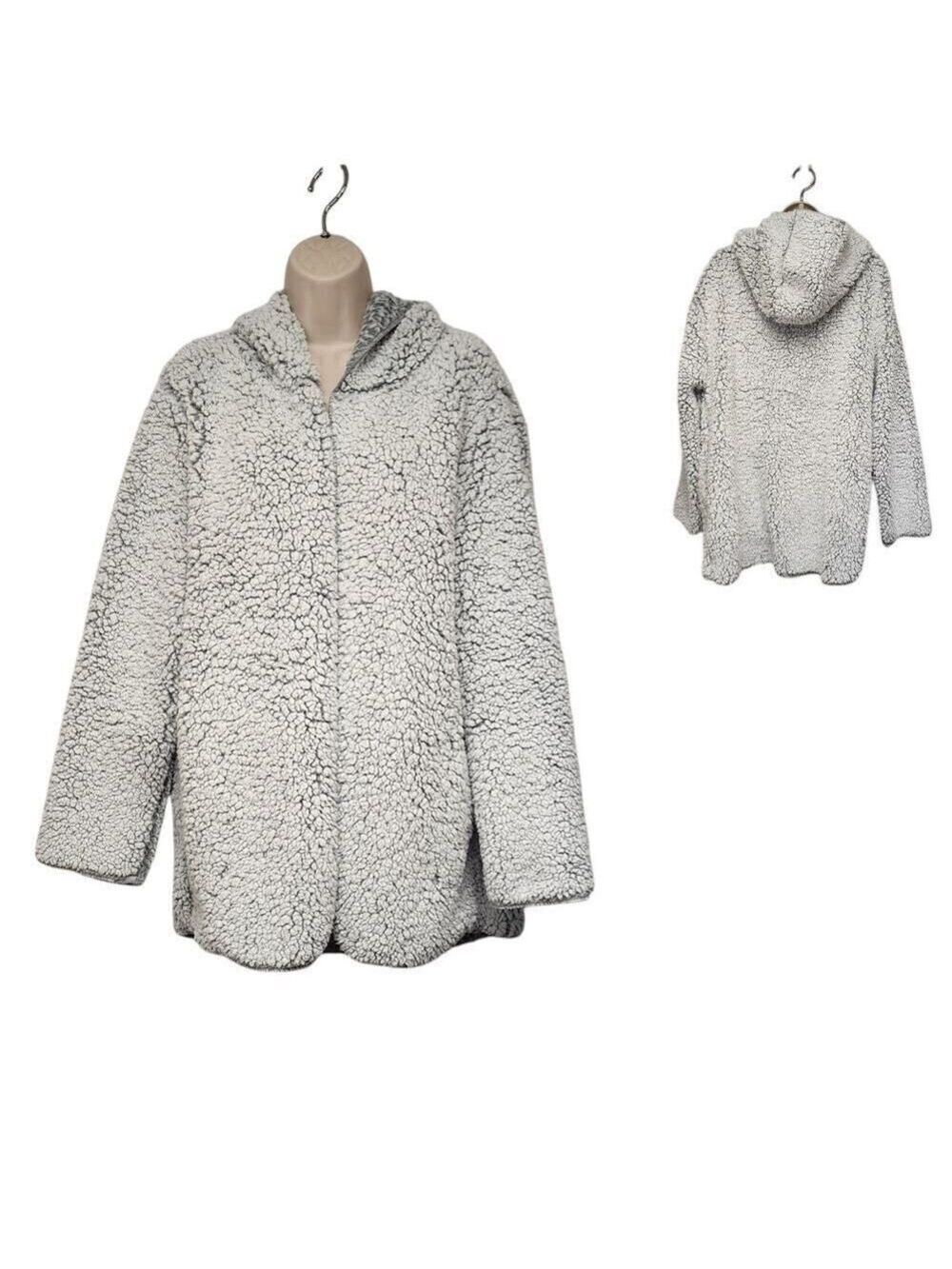 Victoria's Secret Fleece Gray Open Hooded Jacket Size 0/S